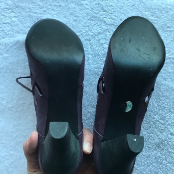 F-troupe lace up plum coloured heel shoe. Size 39. - Picture 7 of 7